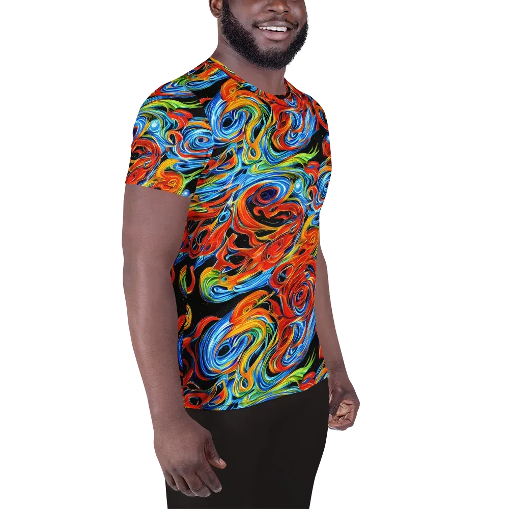 Kaleido Flux on Men's Athletic T-Shirt — Right