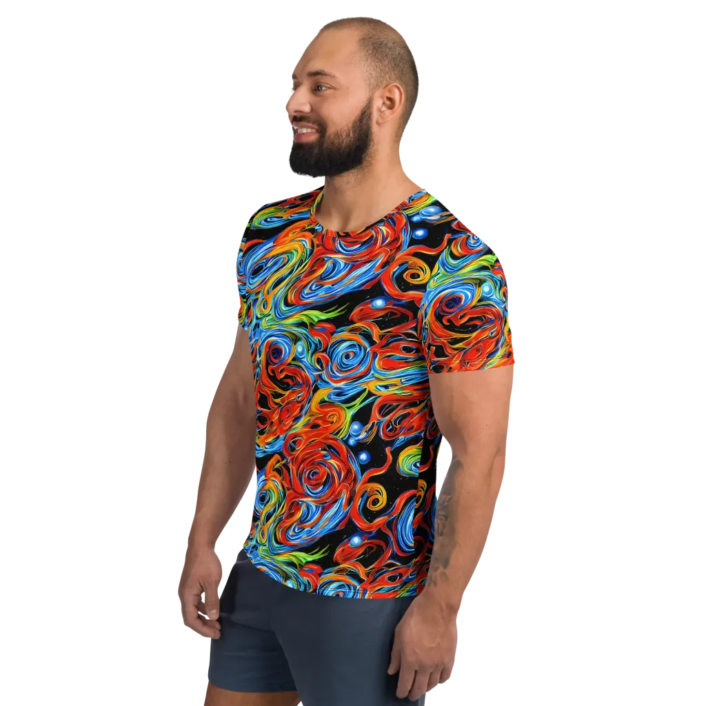 Kaleido Flux on Men's Athletic T-Shirt — Left