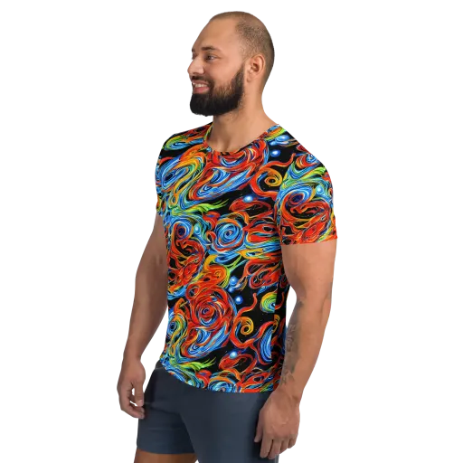 Kaleido Flux on a Men's Athletic T-Shirt