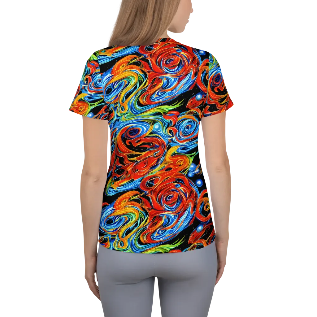 Kaleido Flux on Women's Athletic T-Shirt — Back