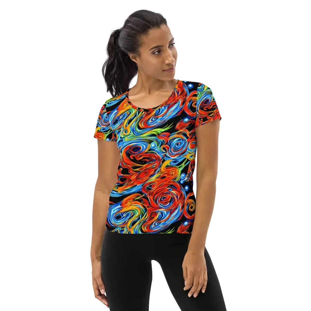 Kaleido Flux on Women's Athletic T-Shirt — Front