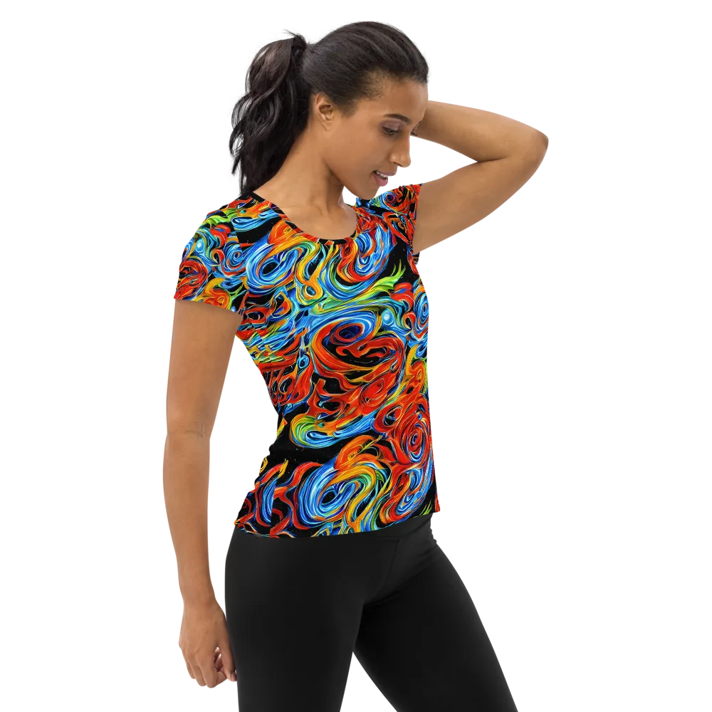 Kaleido Flux on Women's Athletic T-Shirt — Right