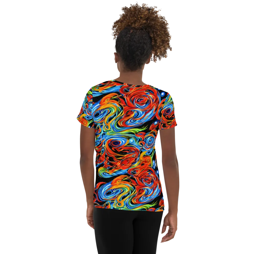 Kaleido Flux on Women's Athletic T-Shirt — Back