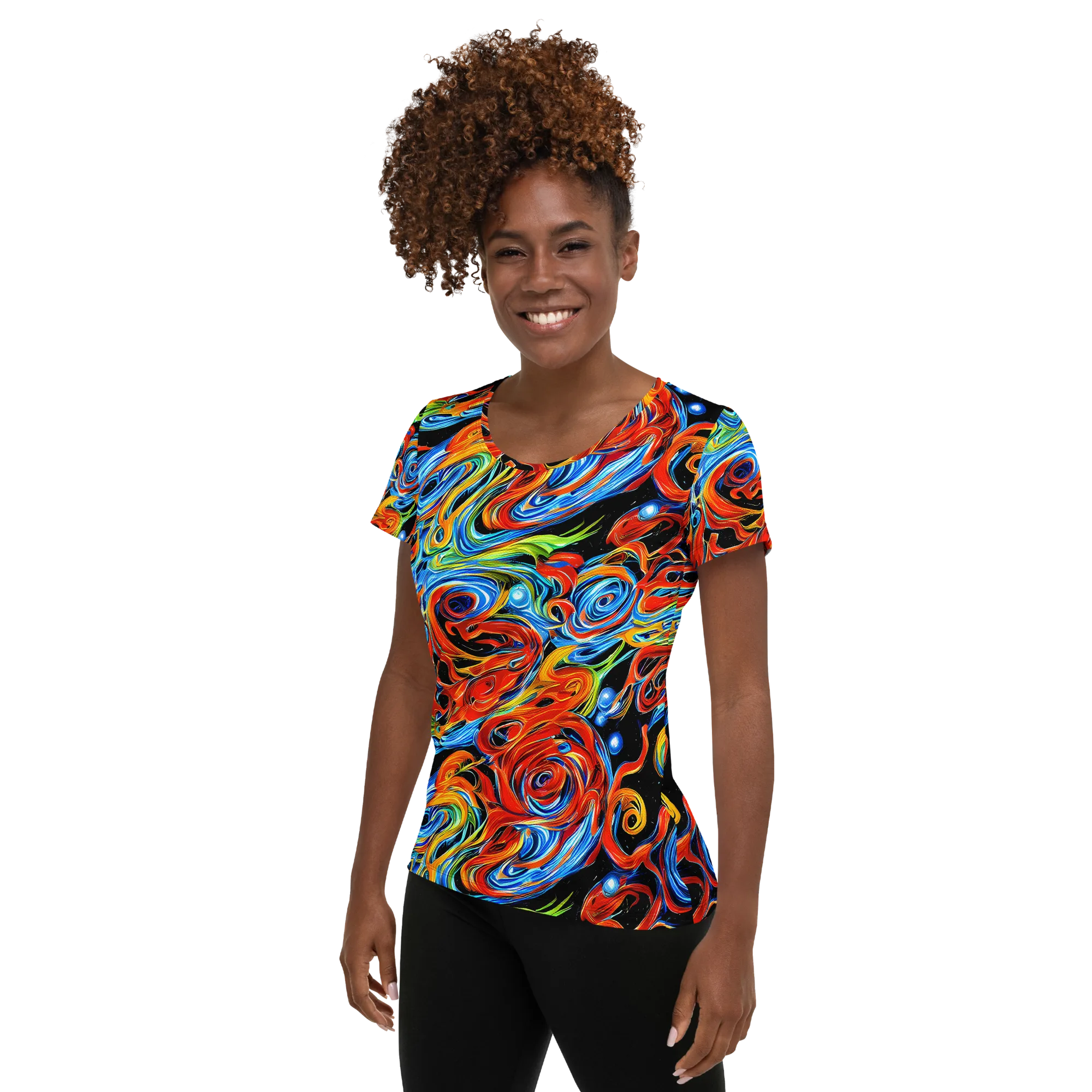 Kaleido Flux on Women's Athletic T-Shirt — Left