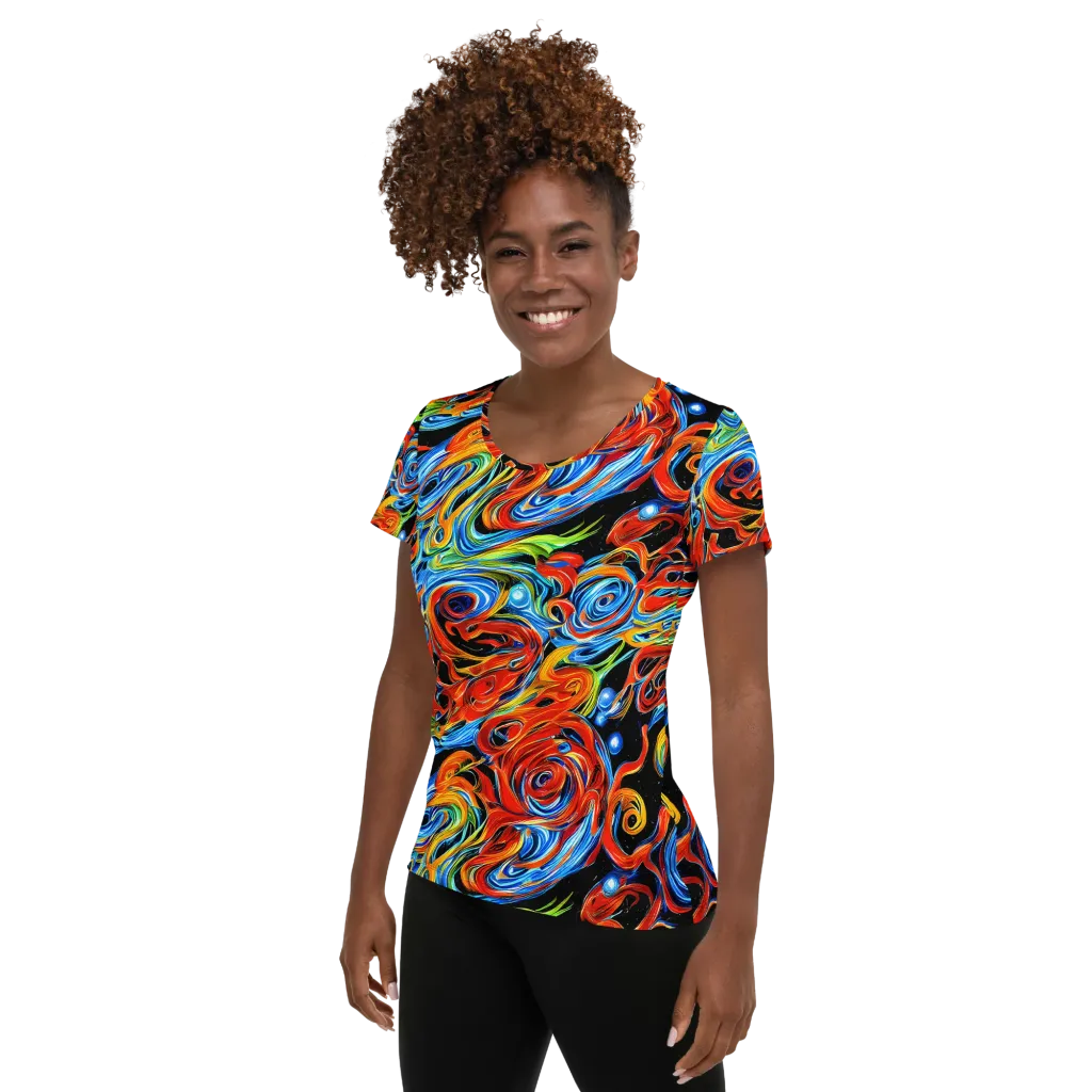 Kaleido Flux on Women's Athletic T-Shirt — Left
