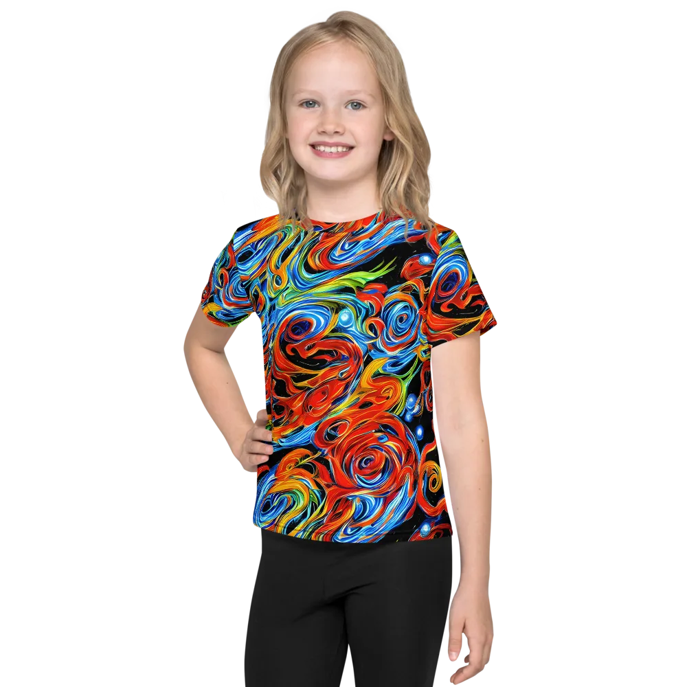 Kaleido Flux on Kids Crew Neck T-Shirt — Front