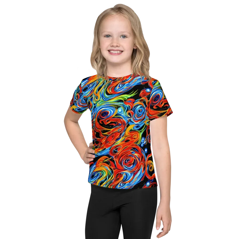 Kaleido Flux on Kids Crew Neck T-Shirt — Front