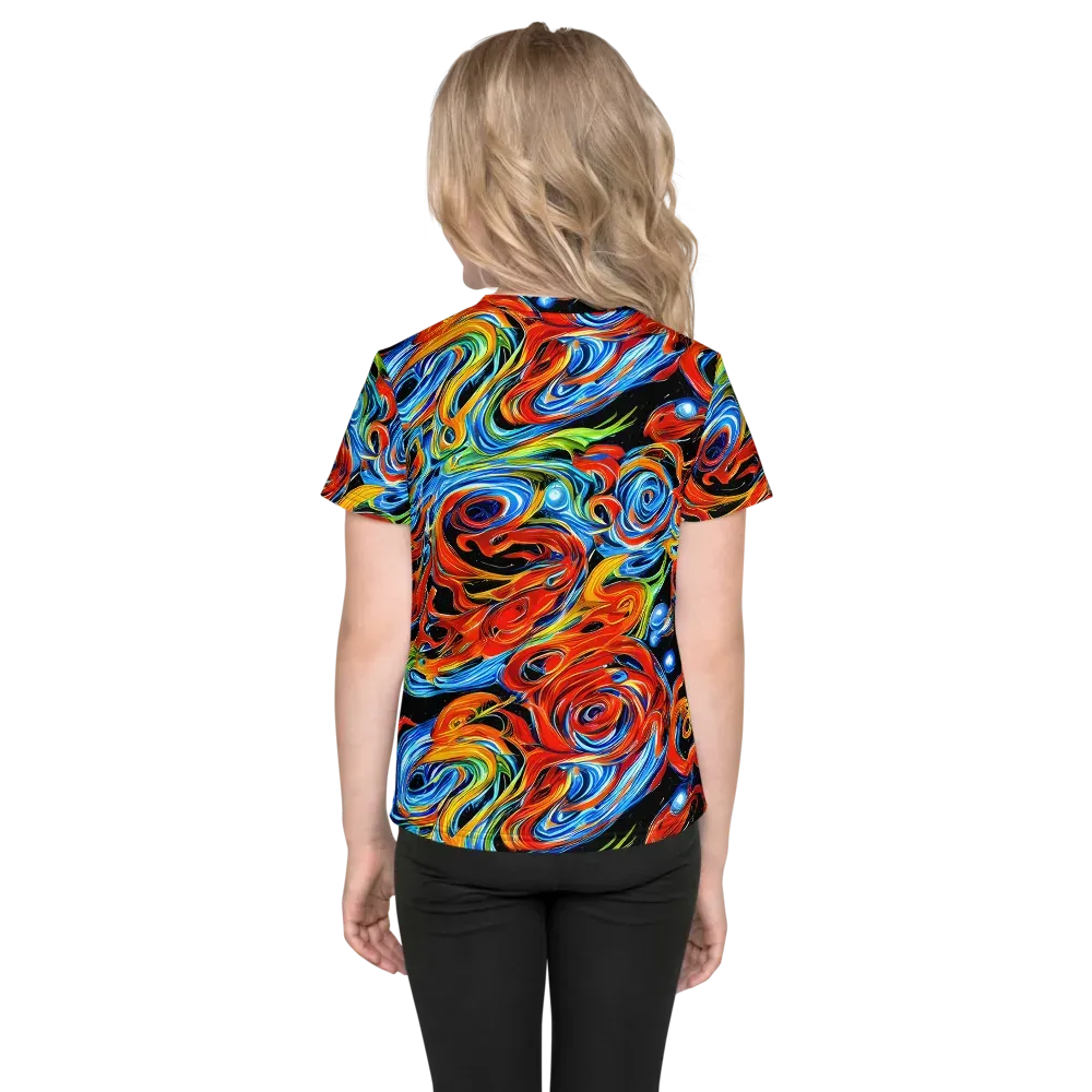 Kaleido Flux on Kids Crew Neck T-Shirt — Back