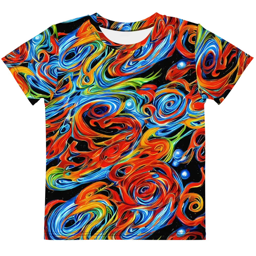 Kaleido Flux on Kids Crew Neck T-Shirt — Front