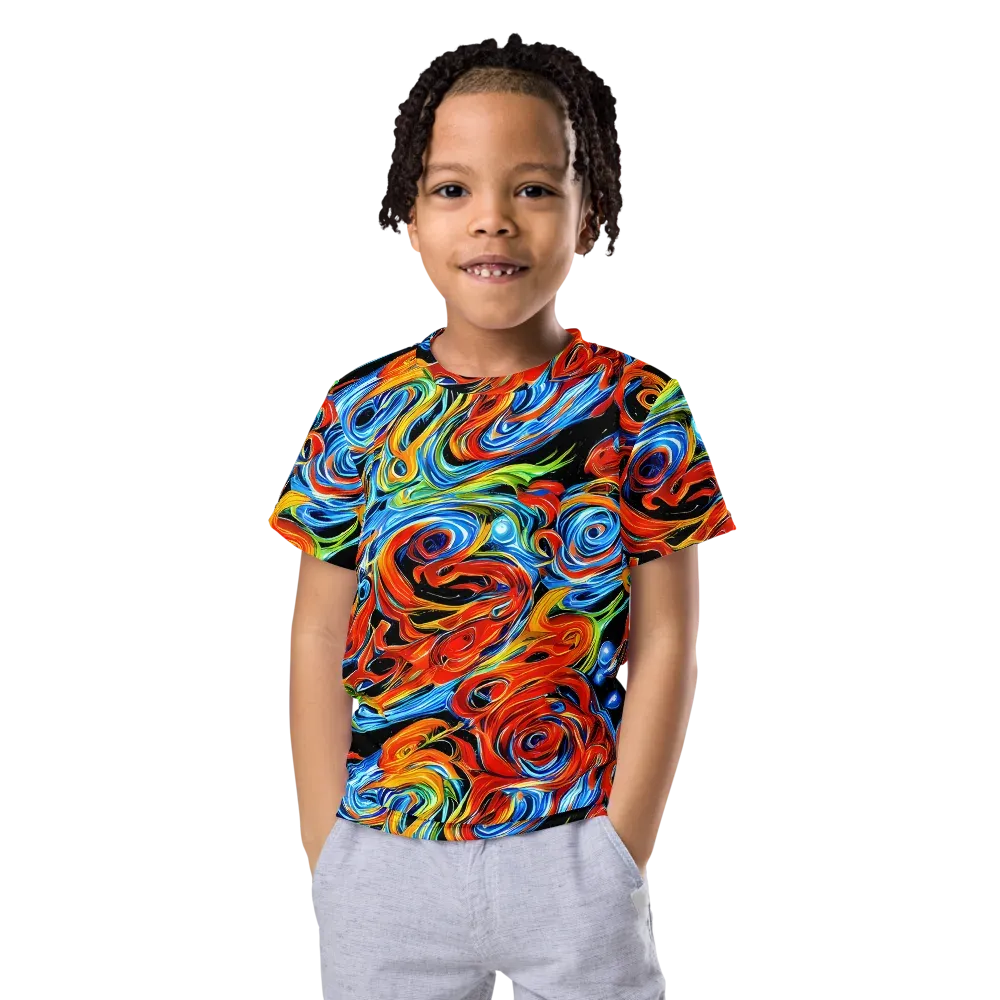 Kaleido Flux on Kids Crew Neck T-Shirt — Front