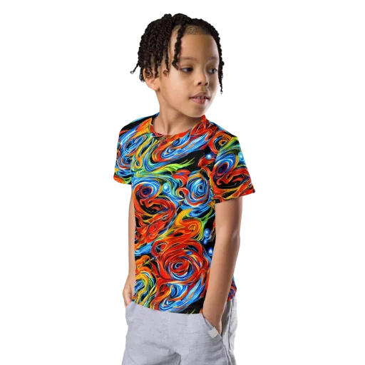 Kaleido Flux on a Kids Crew Neck T-Shirt