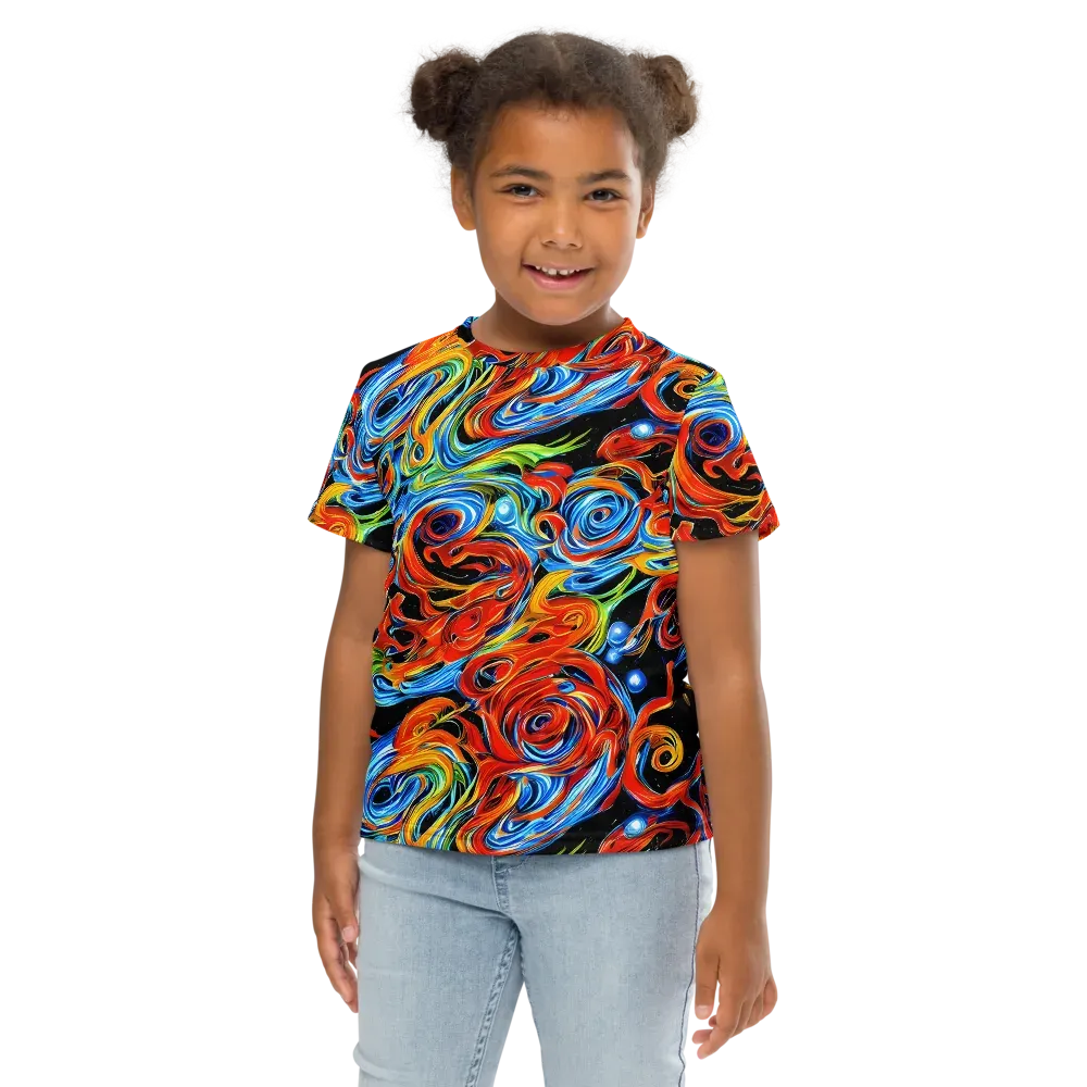 Kaleido Flux on Kids Crew Neck T-Shirt — Front
