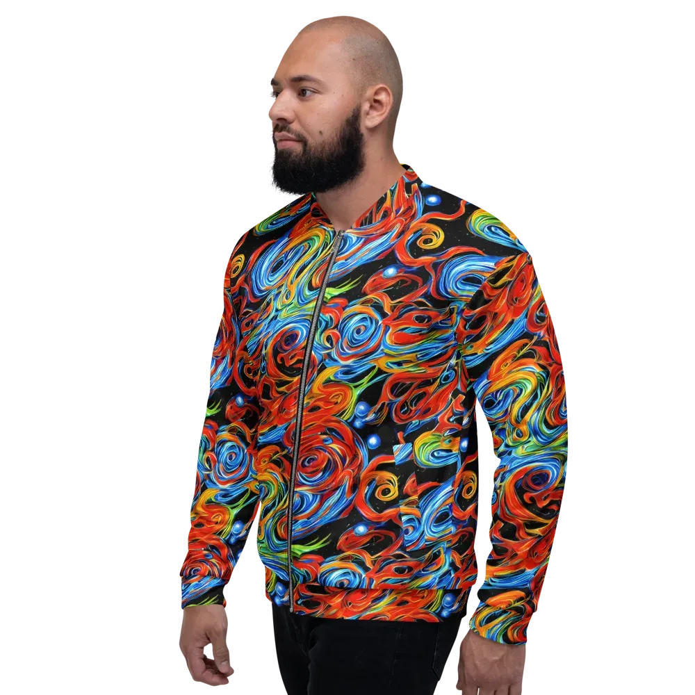 Kaleido Flux on Bomber Jacket — Left