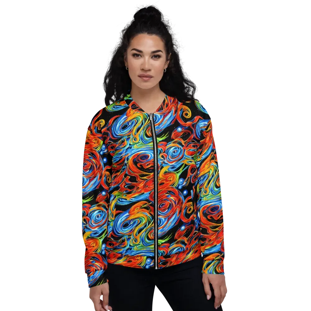 Kaleido Flux on Bomber Jacket — Front