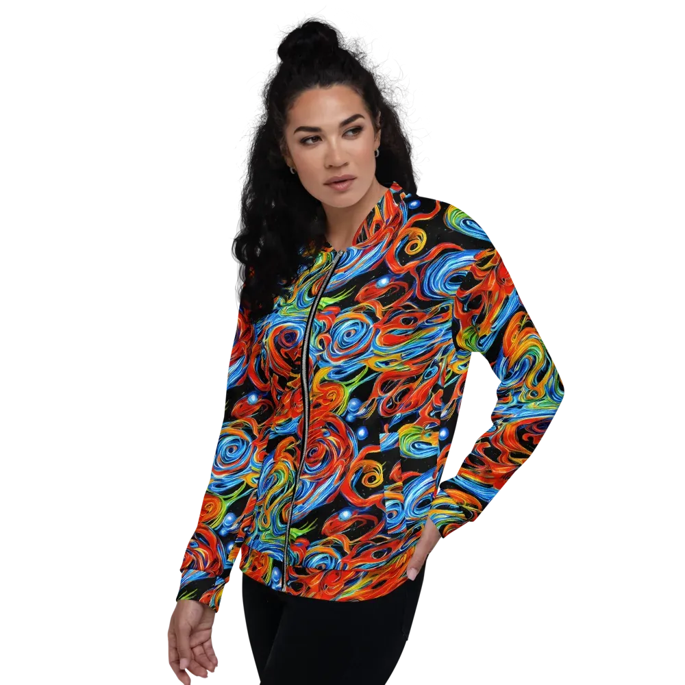 Kaleido Flux on Bomber Jacket — Left