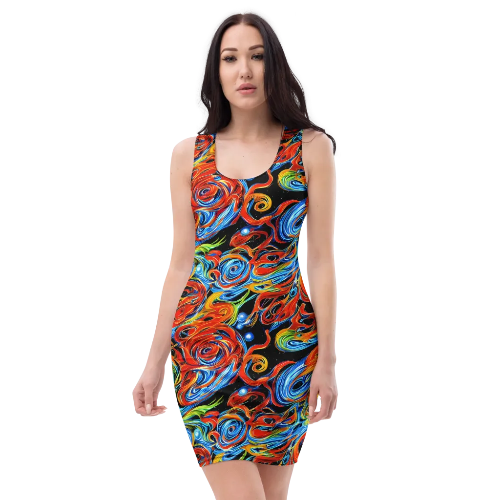 Kaleido Flux on Bodycon Dress — Front