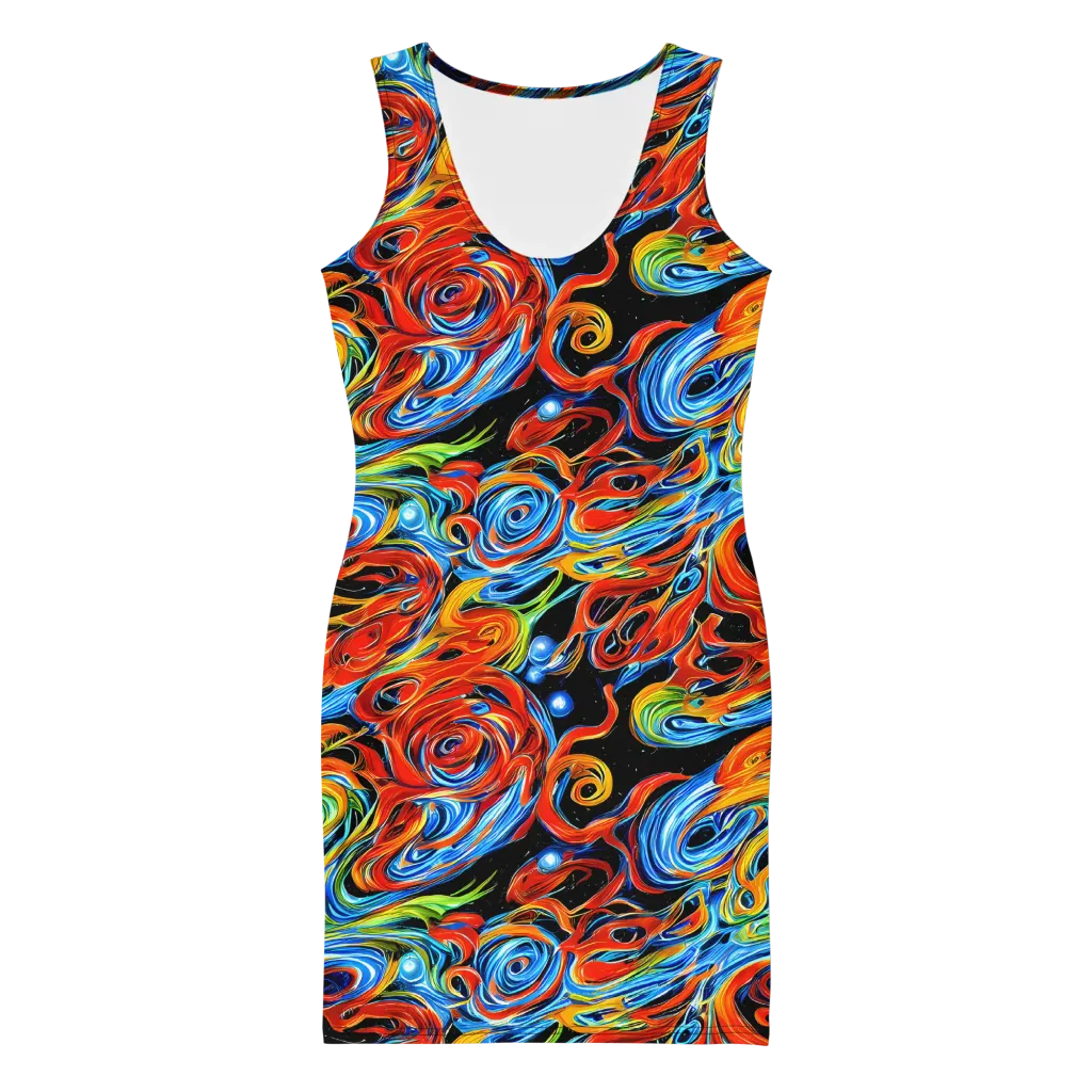 Kaleido Flux on Bodycon Dress — Front