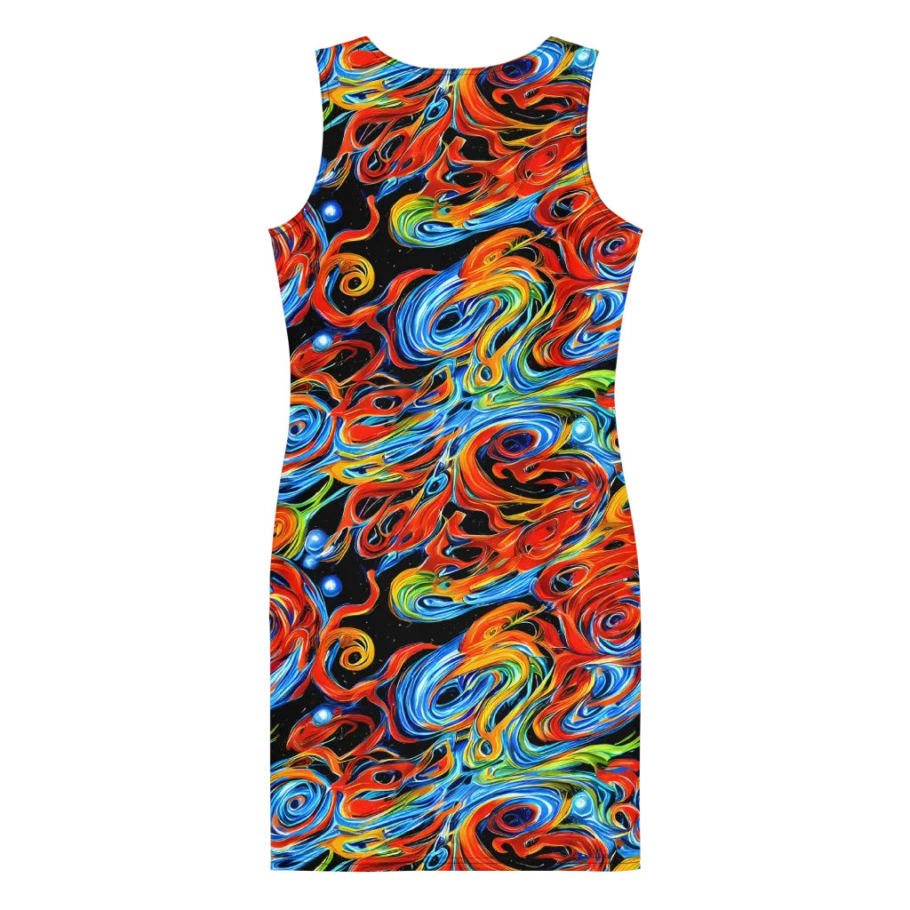 Kaleido Flux on Bodycon Dress — Back