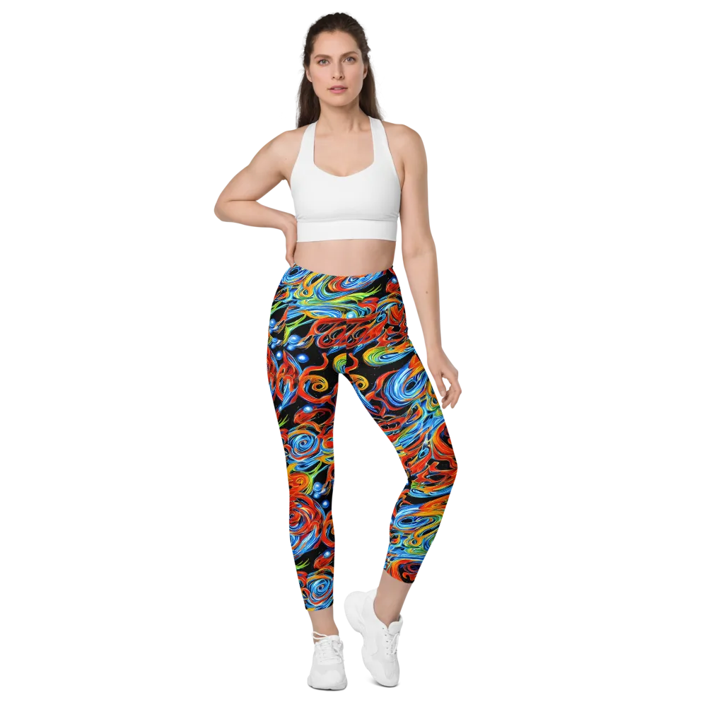 Kaleido Flux on Leggings with Pockets — Front