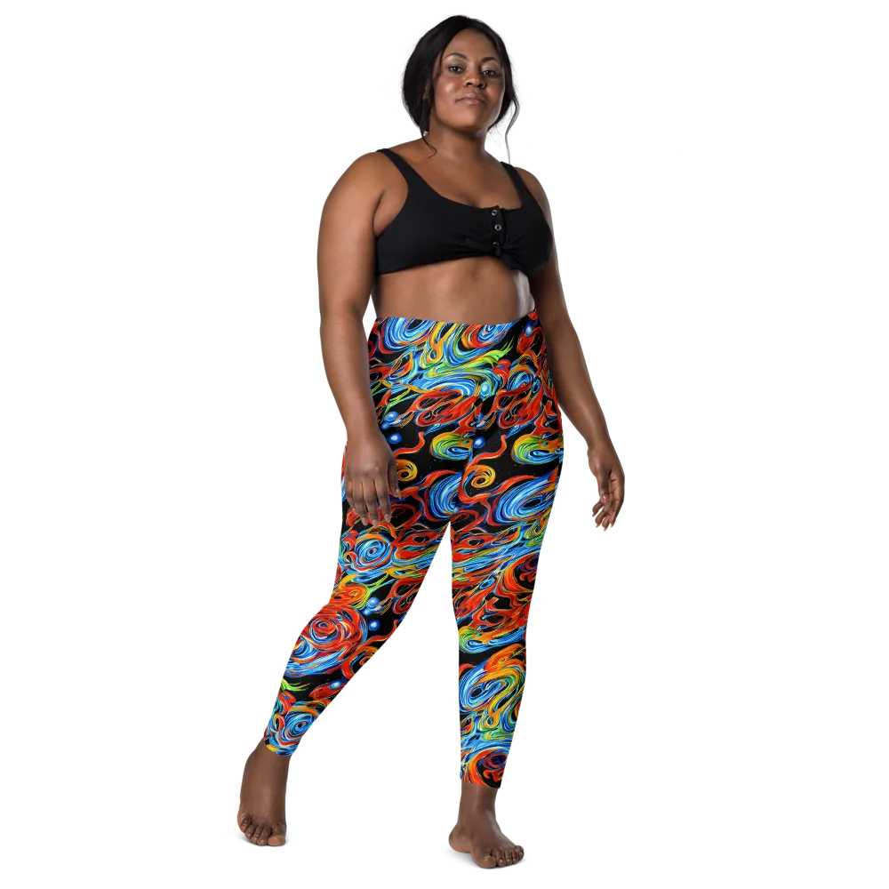 Kaleido Flux on Leggings with Pockets — Front