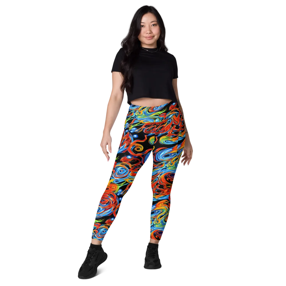 Kaleido Flux on Leggings with Pockets — Front