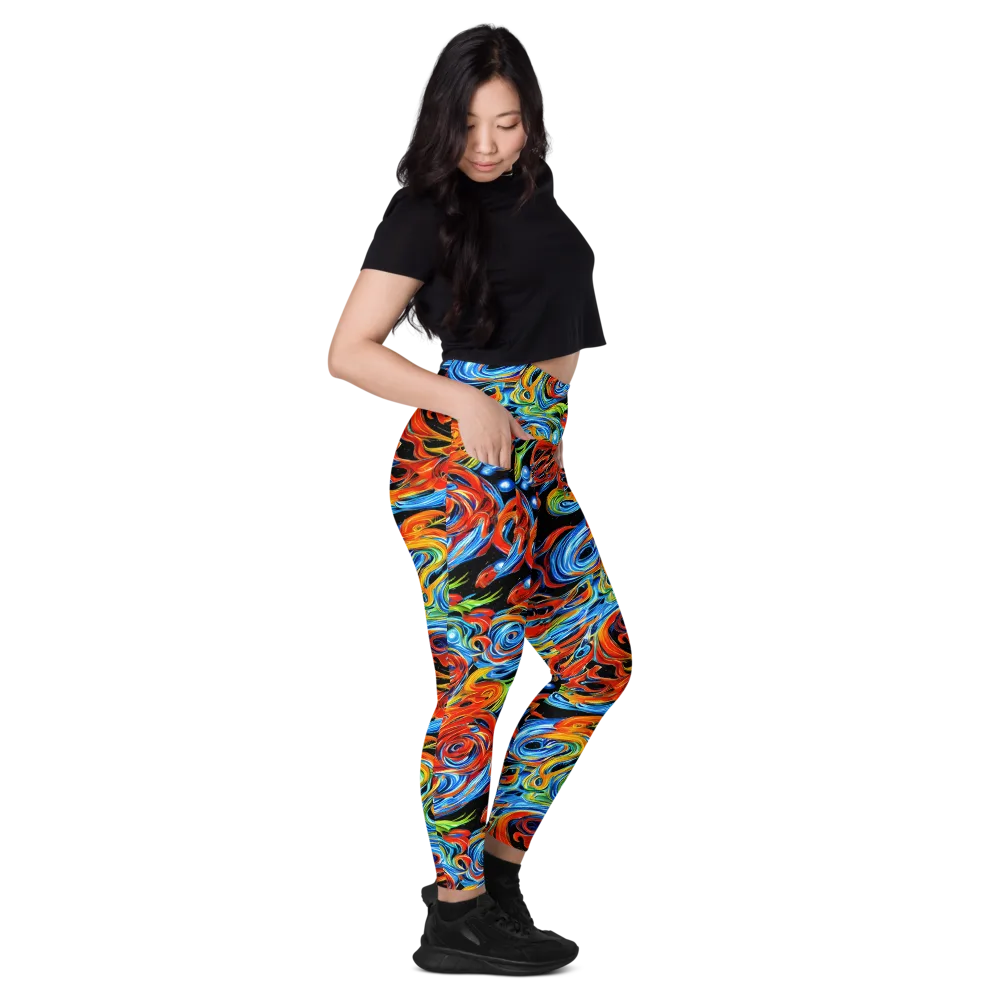 Kaleido Flux on Leggings with Pockets — Right