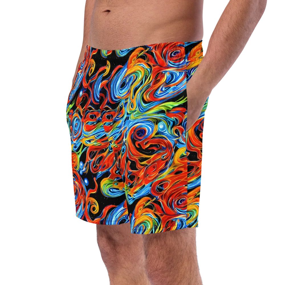 Kaleido Flux on Swim Trunks — Left Front