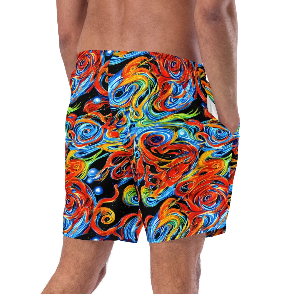 Kaleido Flux on Swim Trunks — Right Back