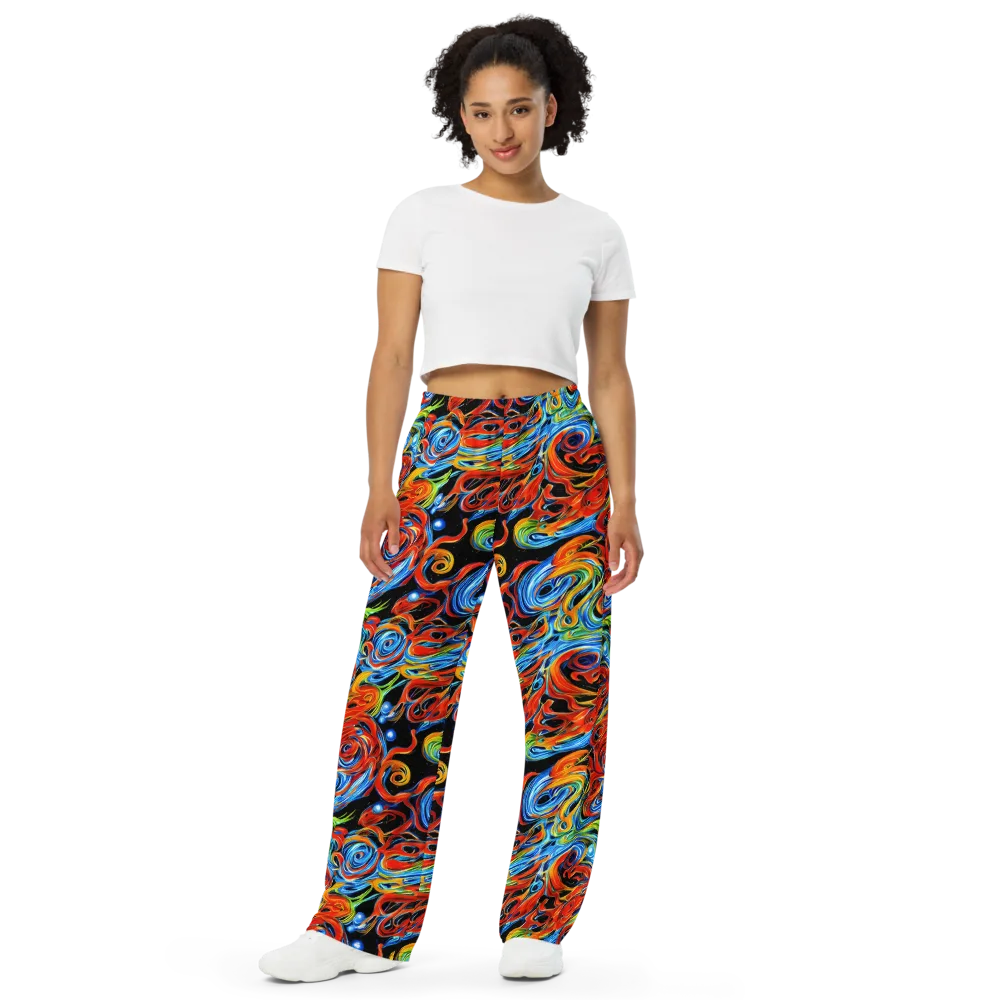 Kaleido Flux on Wide-Leg Pants — Front