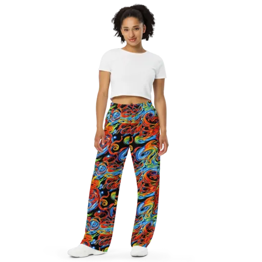Kaleido Flux on a Wide-Leg Pants