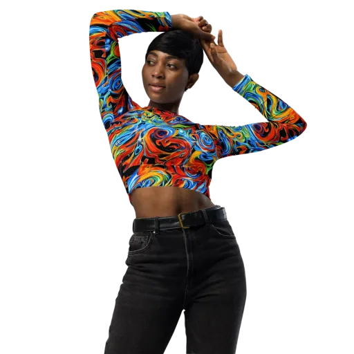 Kaleido Flux on a Long Sleeve Crop Top