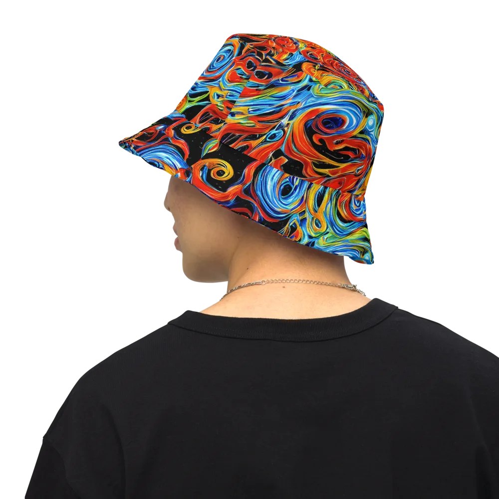 Kaleido Flux on Reversible Bucket Hat — Back Inside