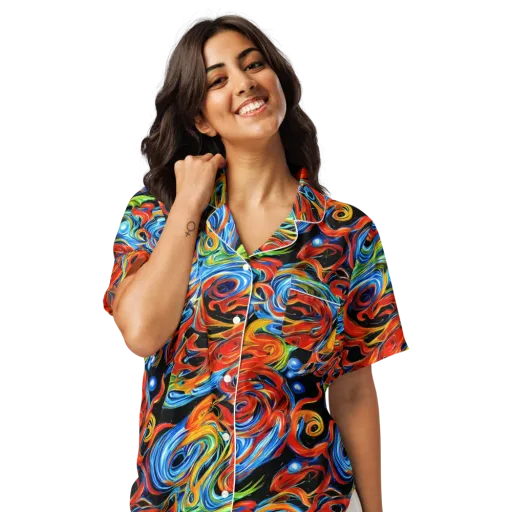 Kaleido Flux on a Women's Short Sleeve Pajama Top