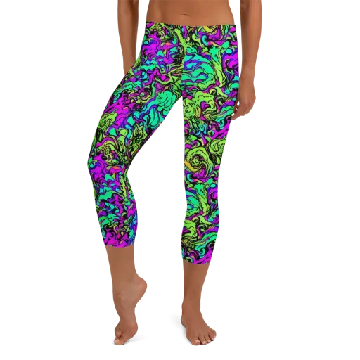 Electric Organics on a Capri Leggings