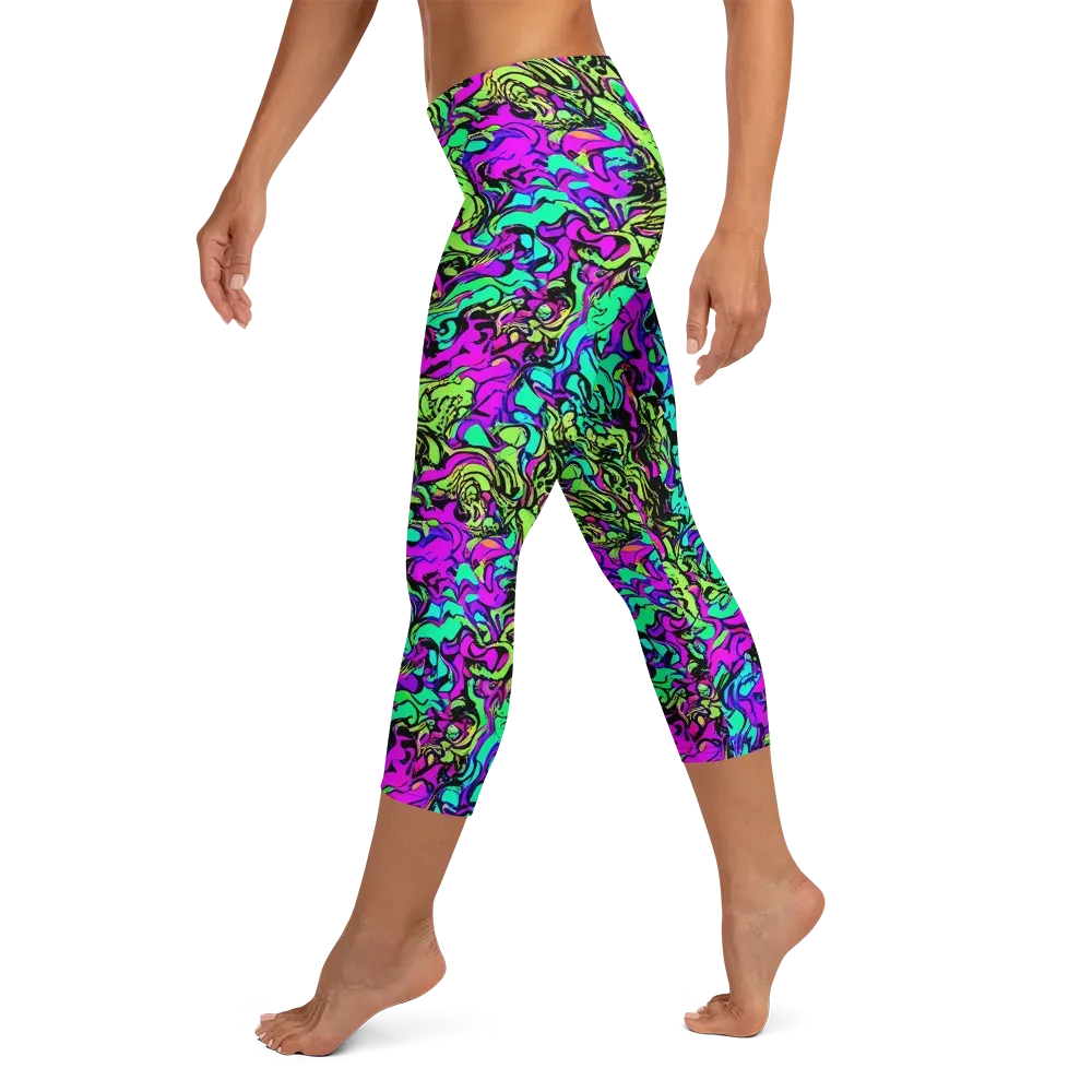 Electric Organics on Capri Leggings — Left