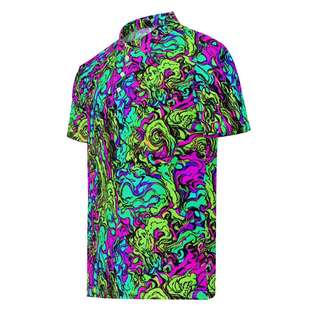 Electric Organics on Men's Slim Fit Polo Shirt — Left Front
