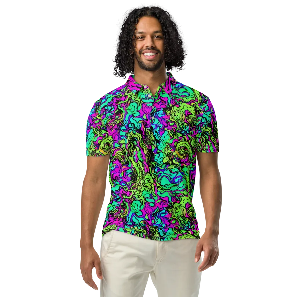 Electric Organics on Men's Slim Fit Polo Shirt — Front