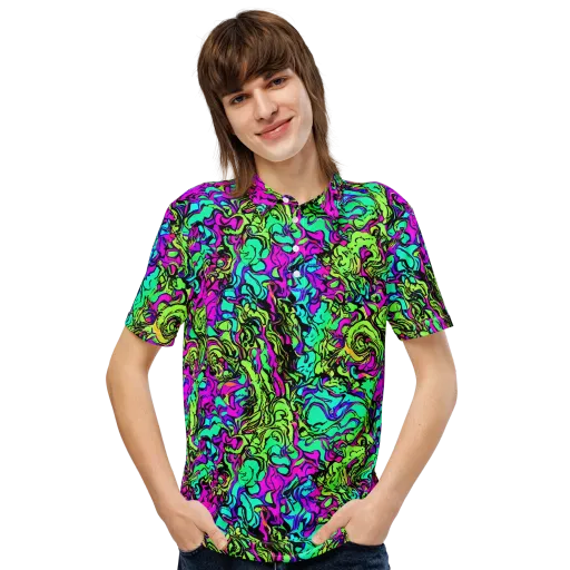 Electric Organics on a Men's Slim Fit Polo Shirt