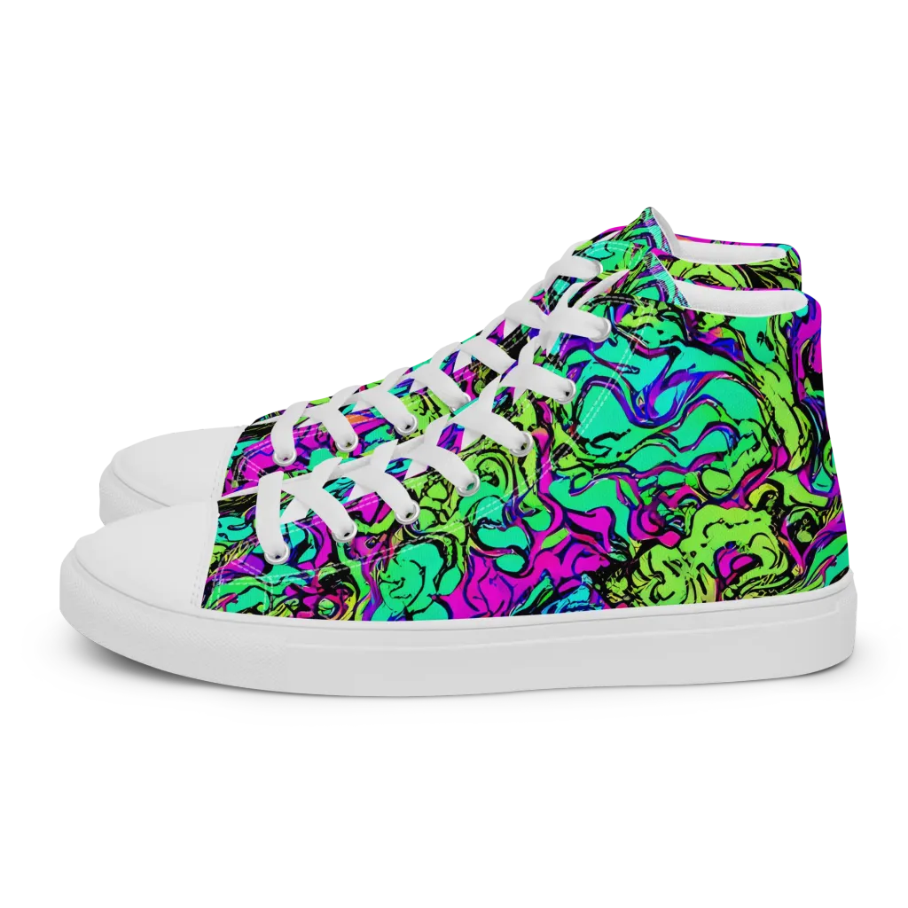 Electric Organics on Men's High Top Canvas Shoes — Left