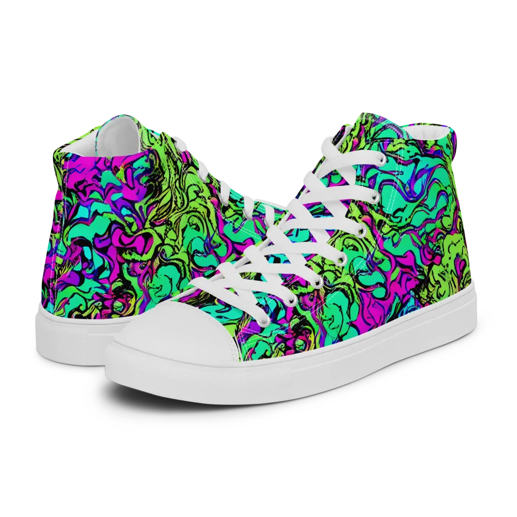 Electric Organics on Men's High Top Canvas Shoes — Left