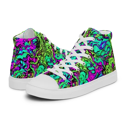 Electric Organics on a Men's High Top Canvas Shoes