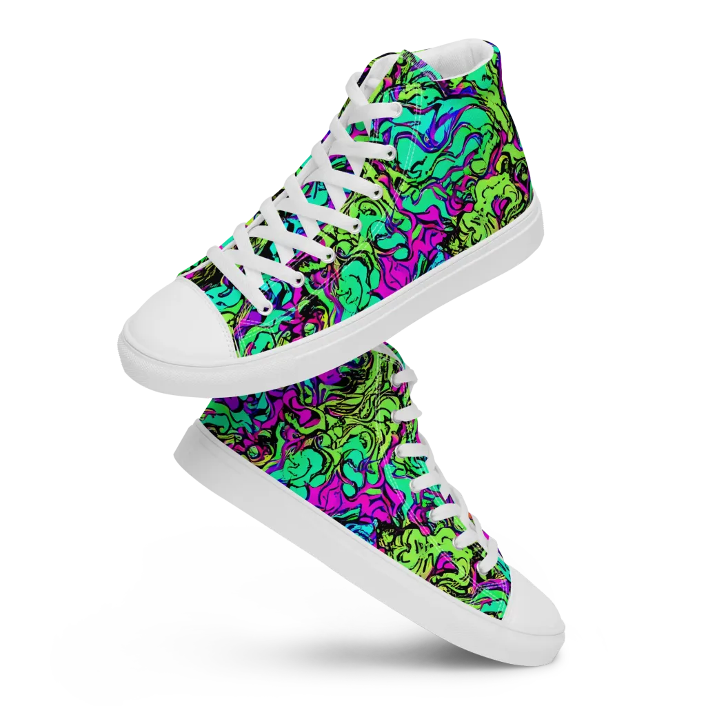 Electric Organics on Men's High Top Canvas Shoes — Front
