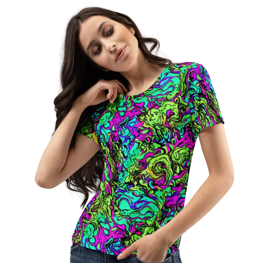 Electric Organics on Women's Crew Neck T-Shirt — Left Front