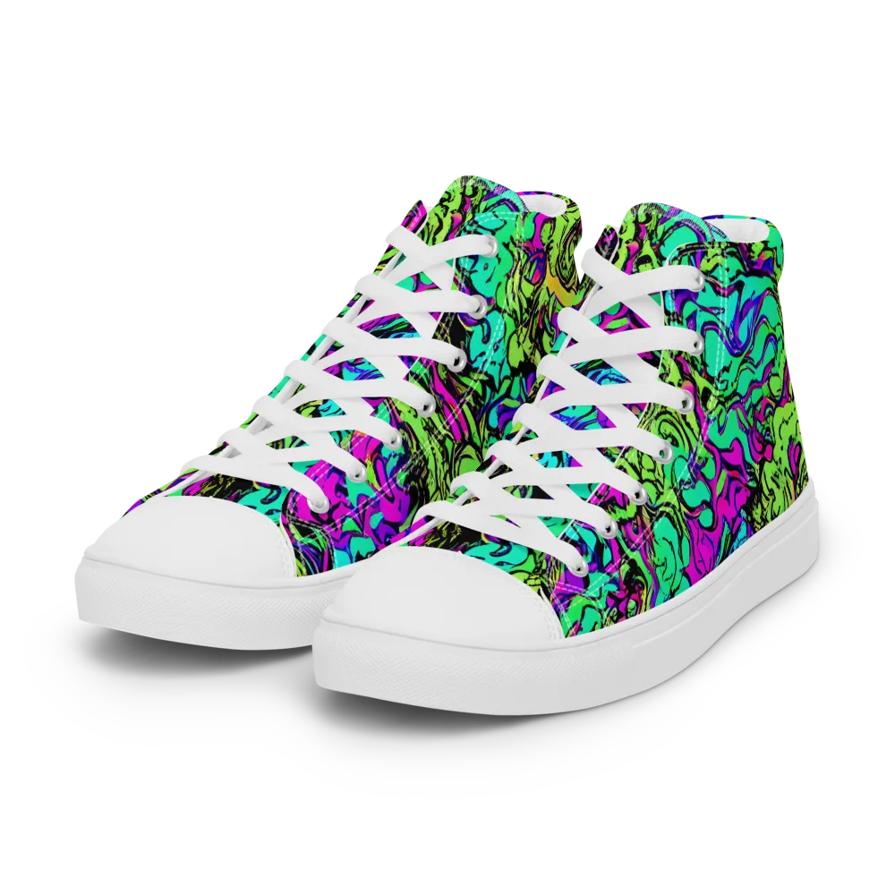 Electric Organics on Women's High Top Canvas Shoes — Left Front