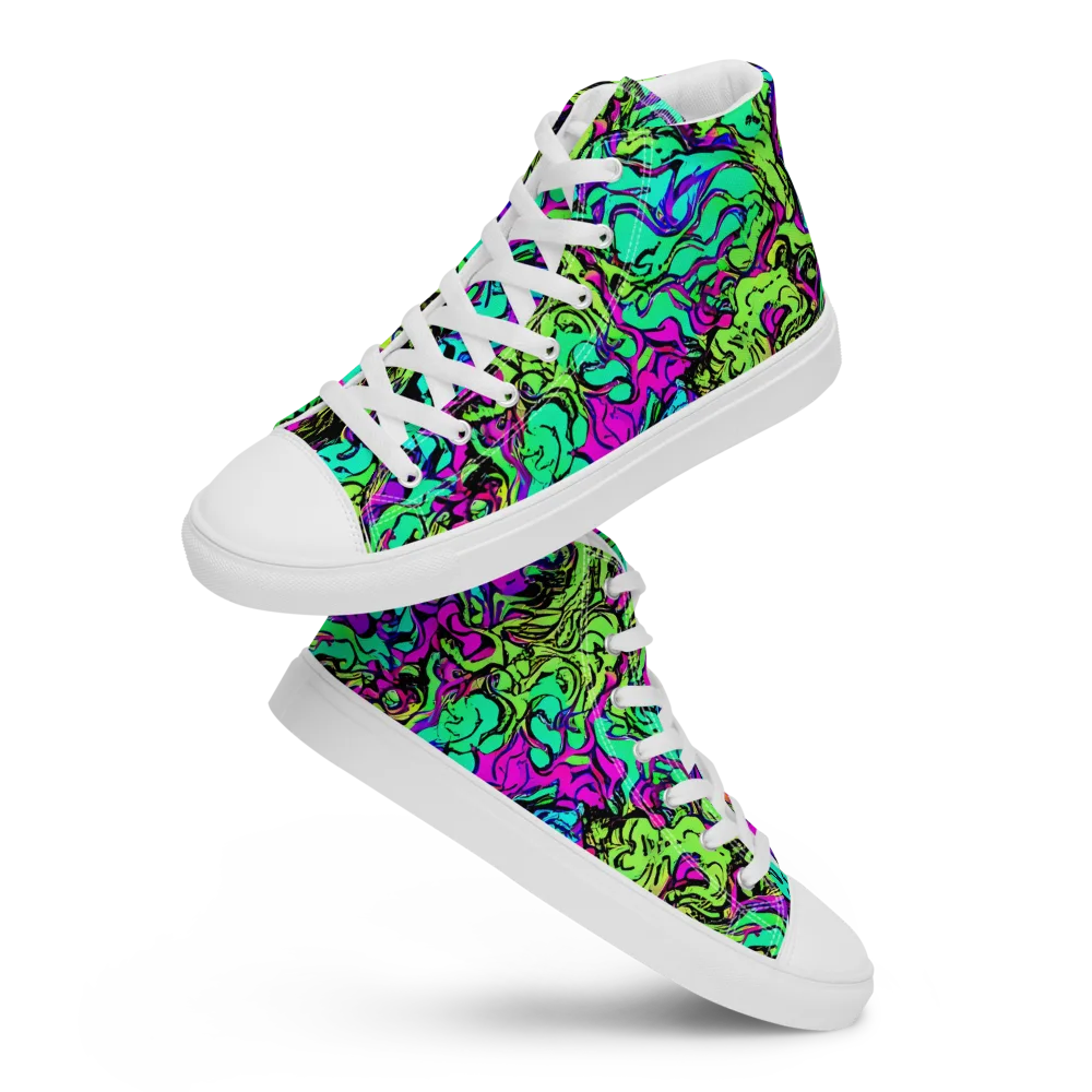 Electric Organics on Women's High Top Canvas Shoes — Front