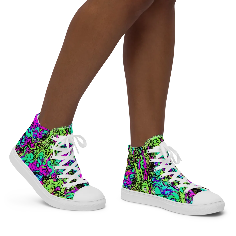 Electric Organics on Women's High Top Canvas Shoes — Right