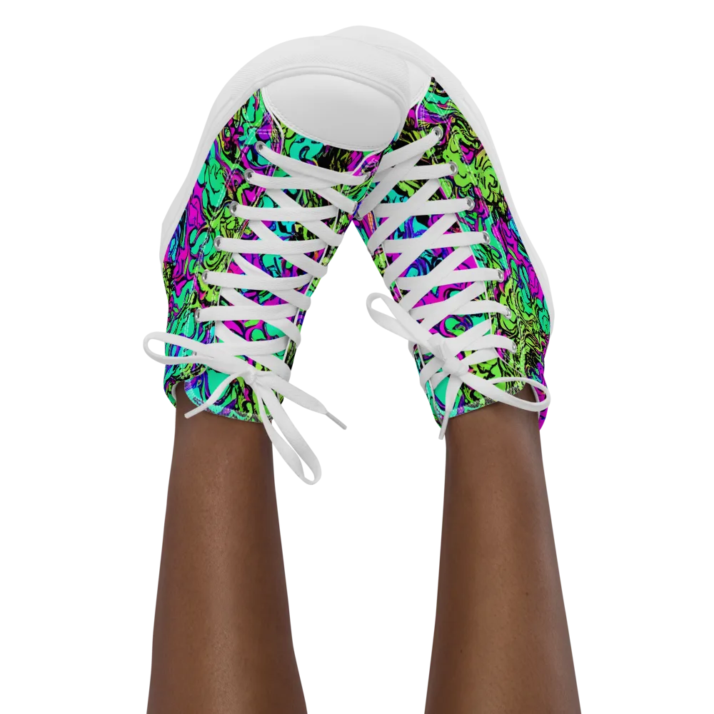 Electric Organics on Women's High Top Canvas Shoes — Front