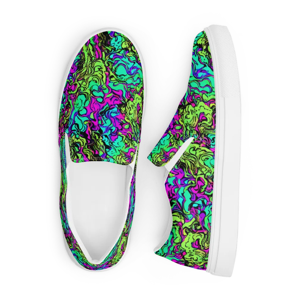 Electric Organics on Men's Slip-On Canvas Shoes — Front