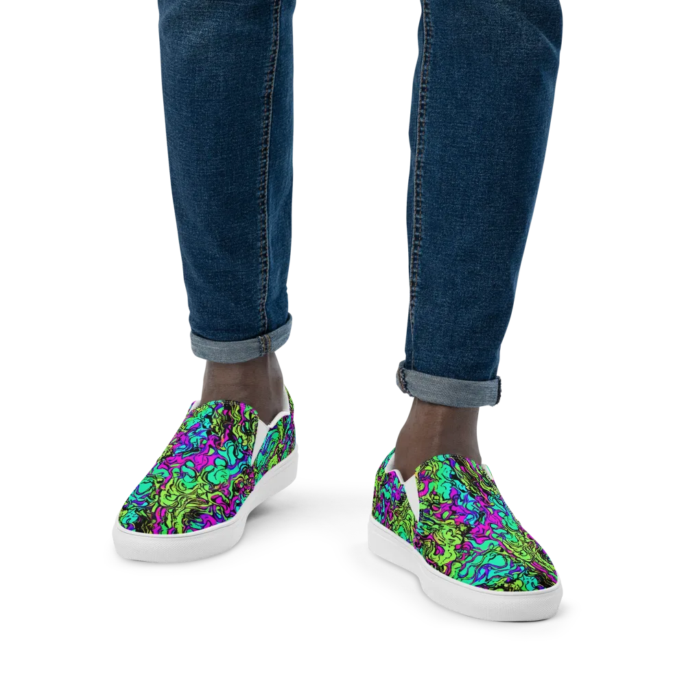 Electric Organics on Men's Slip-On Canvas Shoes — Front