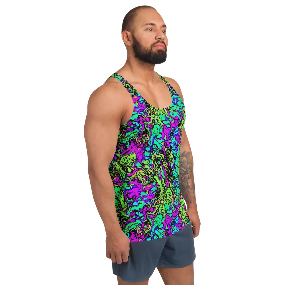Electric Organics on Men's Tank Top — Right Front